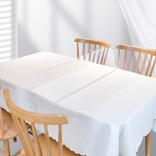 Geovne Mantel Protector Multifuncional,Mantel Transparente de PVC,Impermeable Manteles de Plástico,Protector de Mesa,Protector de Cristal,para Escritorio de Mesa de Café (80x120cm/31x47in)