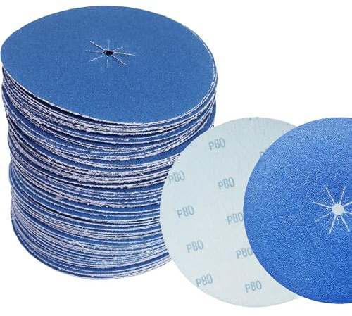 Schleifscheiben 150mm Körnung 36 Klett – Zirkonkorund Schleifpapier für Exzenterschleifer Winkelschleifer & Randschleifer – Grobschliff – 50 Stück