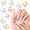 Lusofie 100 Pcs Butterfly Nail Charms 3D Nail Charms Butterflies Shape Nail Gems Butterfly Decorations for Women Girls DIY Nail Art Decoration Craft Jewelry