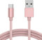 KP TECHNOLOGY Redmi A3 Charger - Nylon Braided Charging Cable [3.3ft/1m] USB C to USB A 3.0 Charging Cable for Xiaomi Redmi A3 (Rose Gold)