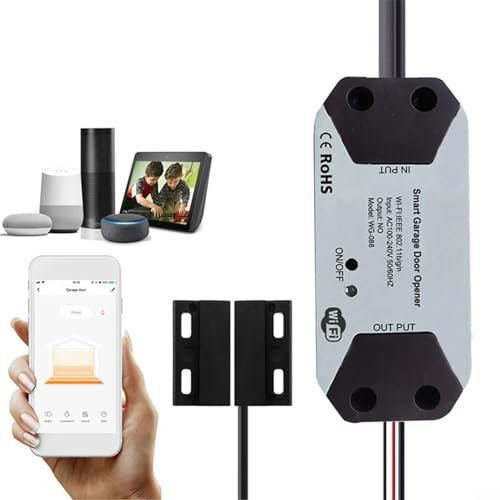 Control remoto inteligente para puerta de garaje, control remoto de voz/control remoto para Tuya Smart WiFi, interruptor de apertura de puerta de garaje, control remoto con aplicación para Smart Life
