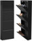 STEELSØN Schuhschrank hoch Astrion, Schuhregal schmal und platzsparend, Schuhkipper mit 4 Fächern, Schuhschrank schwarz Metall,Maße 136x15x50 cm