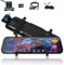 Podazz Spiegel Dashcam mit Rückfahrkamera, 9.66'' IPS-Touchscreen Dashcam 2.5K Autokamera Spiegel mit 32G SD-Karte, 170° Weitwinkel Dashcam mit Loop-Aufnahme und G-Sensor, Nachtsicht, Parküberwachung