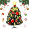 Künstlicher Weihnachtsbaum Klein 30 cm, Mini Weihnachtsbaum mit LED-Lichterkette, Baumwipfel-Stern, Warme Christmas Tree Decorations, für Weihnachten, Advent, Innendekoration, Tischdeko (Warme Lampe)