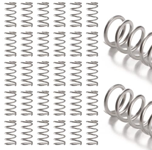 VooGenzek 30 Stücke 1.2 * 10 * 20 mm Druckfedern, Mini Edelstahlfedern, Spule Kompression Federn, für Shop und DIY Reparaturprojekte