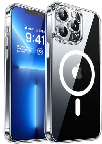 CANSHN 2024 Neu für iPhone 13 Pro Max Hülle mit Kameraschutz für Magsafe (TOP Militärschutz & Magnetkraft) Extrem Haltbarkeit Hülle iPhone 13 ProMax Case Stoßfest, Transparent