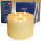 Ember Candles™ 13cm x 15cm Ivory Triple Wick LED Flickering Battery Candle – 100% Real Wax, Ultra-Realistic, Flameless, Hand-Poured Design, 6-Hour Timer for Safe Indoor Use (Without Remote Control)