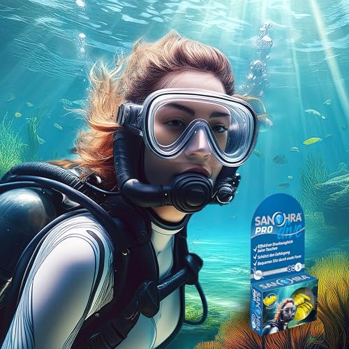 SANOHRA Pro Dive Ohrstöpsel – Zuverlässiger Schutz beim Tauchen – Wiederverwendbar, Größe S (7-9 mm Durchmesser) – Made in Germany