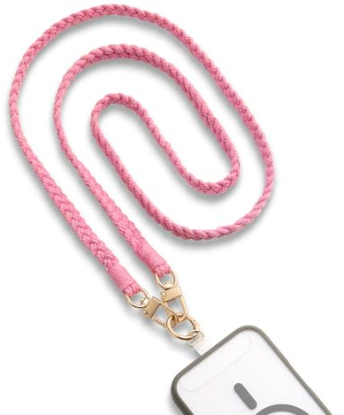 MORSUNBELA Handykette zum Umhängen, Handyband zum Umhängen Handy Umhängeband, Crossbody Strap Rosa Schlüsselband, für Handys Schlüssel Ausweishalter