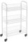 Acomoda Textil – Carro Auxiliar de Almacenamiento con Ruedas 62x26x38 cm para Cocina, Hogar y Restaurante. Carrito de Metal Organizador Multiusos de 3 Niveles Ligero y Resistente. (Blanco)