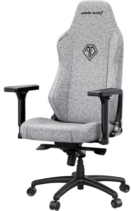 Anda Seat Phantom 3 Gaming Stuhl Ergonomisch - XL Gamerstuhle für Erwachsene mit 4D-Armlehnen, Leinenstoff, Nacken- und Lendenwirbelstütze, Schreibtischstuhl und Gamer Stuhl Grau