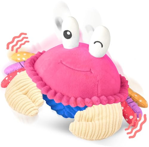 SAIMAND Jouet Bebe 6-18 Mois, Crabe Qui Marche Musical Interactif | Jouet d’Éveil Bebe 6-18 Mois avec Musique et Enregistrement, Peluche Rampante pour Tummy Time, Cadeau Fille Garçon 1 2 3 Ans