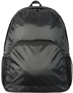 HAC24 Faltbarer Rucksack Schwarz – Leichter Tagesrucksack & Fahrradrucksack – Wasserabweisender Reiserucksack 40x32x18 cm – kompakt faltbar auf 22x16 cm, ideal für Reisen, Freizeit & Outdoor