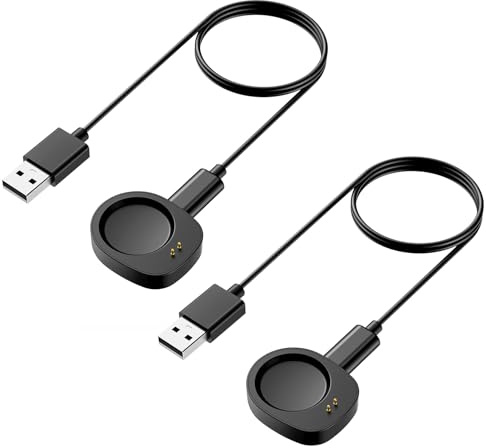 TiMOVO Ladestation Kompatibel mit Amazfit T-Rex 3/Active Max, 2er-Pack | Ersatz-Magnetladestation für den Balance 2/Active 3 Helio Strap Fitness-Tracker, 3,3 ft/1 m
