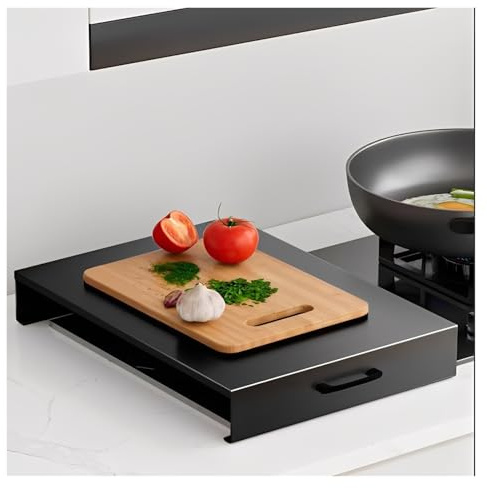 Cuisinière à Gaz en Acier Plaque Protection Gaziniere Protection Plaque Cuisson pour Gaz et Plaques de Cuisson Électriques, Suspendu(Gray,L15.75xW19.69xH3.54IN)