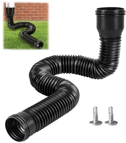 Grondaia flessibile tubo di scarico per grondaia, tubo di scarico per grondaie, rotondo e flessibile, tubo di scarico da 47 a 150 cm, estensioni per tubo di scarico 95/110 mm
