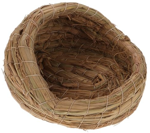 HOMSFOU Nid de Poule Tressé en Paille 15 Cm pour Pondeuse, Nid de Ponte Solide et Confortable, Accessoire pour Poulailler, Nichoir à Oiseaux pour Poules Élevées la Maison