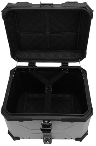 Top Case de Moto 45 L étanche avec Serrure Antivol pour, Alliage D'aluminium Noir