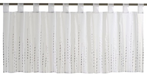 Elbersdrucke transparente Bistrogardine Helio 07 weiß-grau 48x140 cm 198671 Scheibengardine für Küche Küchenfenster Sichtschutz