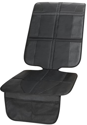 Walser Premium XL Kindersitzunterlage Auto Isofix kompatibel, 100% wasserabweisend, Rutschfester Autositzschoner Kindersitz, Unterlage Kindersitz Auto Universalgröße, Sitzschoner Auto schwarz