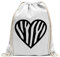 Kiwistar - Turnbeutel - weiss - Zebra - Fun Rucksack Sport Beutel Gymsack Baumwolle mit Ziehgurt