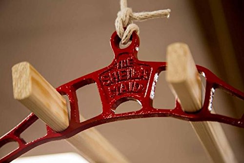 Sheila Maid ® Original Indoor Ceiling Clothes Laundry Drying Airer Rack -6 Rail 57 (145cm) Long -Red Coated Cast Iron