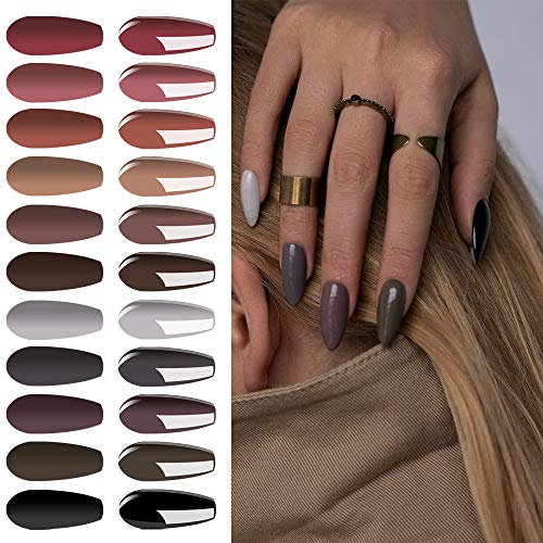 Lot de Vernis Semi permanent Vernis à Ongles 12 Couleurs Nu Gris Gel UV LED Soak Off Manicure Ongle Classique Nail Art 8ml