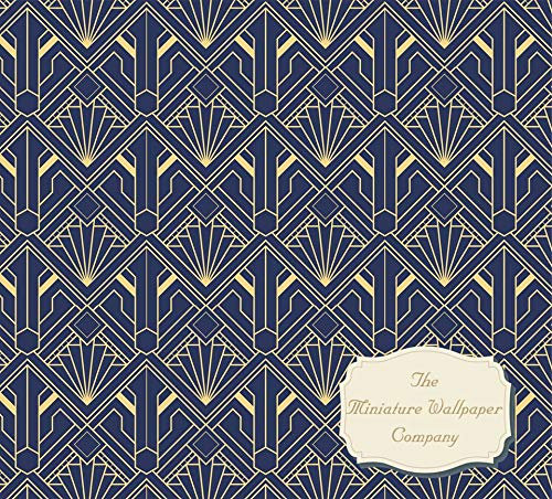 Blue Maze Art Deco Luxury Dollhouse Wallpaper - Dolls House Miniature - Flooring Sheet - 12th Scale - 24th Scale
