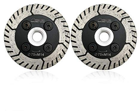 SHDIATOOL Disque diamant 2 pièces 75 mm avec lame double pour couper et moudre béton marbre granit