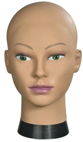 RSM Mannequin-Kopf, weiblich ohne Haare, zum Üben für Perückenherstellung und Ausstellen von Perücken, mit Klemme