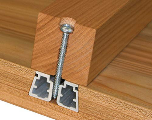 Gedotec Gratleiste für Holz-Tischplatten Ausricht-Beschlag mit für Auszieh-Tische | Tischbeschlag mit Länge: 2500 mm | Leiste Aluminium silber eloxiert | 1 Set Möbelbeschläge für schwere Esstische