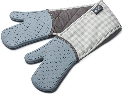 Zeal Silicone Kitchen Double Oven Mitt (Blue)