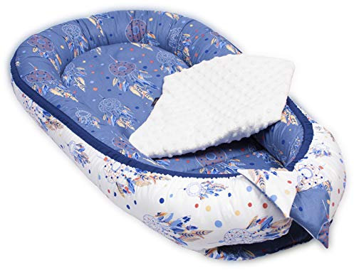 PALULLI® Babynest, multifunktionales Kuschelnest mit Weiches zusätzlicher Matratze, Kokon, Nestchen, Babybett, Reisebett für Neugeborene, 100% Baumwolle Oeko-TEX … (Dream Catchers II)