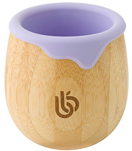 bamboo bamboo Baby- und Dinky-Kinderbecher, Bambus-Sippy-für Kleinkinder, mit Silikon-zum Schutz von Zähnen und Zahnfleisch, 150ml Kapazität Babybecher für Übergangskleinkinder (Flieder)
