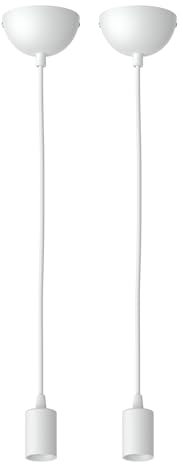 ledscom.de 2 Stück Pendelleuchte/Hängelampe DORI, weiß matt, 1x E27 max. 60W