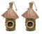 Namvo Lot de 2 nids d'oiseaux de paille tissés à la main pour décoration de jardin de maison (cabane).