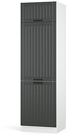 Vicco Armario para frigorífico Empotrado Fame-Line, Antracita/Blanco, 60 cm