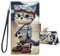 JRIANY Handyhülle für Samsung Galaxy S8 Hülle -5,8 Zoll, PU Leder Flip Case Klappbare Lederhülle mit Muster Motiv Schutzhülle Klapphülle Kompatibel mit Samsung S8 Tasche - Katze C