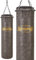 Bad Company Vintage Boxsack inkl. Heavy Duty Vierpunkt-Stahlkette und Metallring I Kunstleder Punching Bag ungefüllt 80 x 35 cm