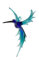 Kolibri Hängend - Blau Eisblau- Glas Figur Vogel Flug Made in Germany - Dekoration Glasfigur