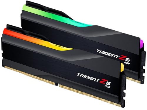 G.SKILL Trident Z5 RGB Series (Intel XMP 3.0) DDR5 RAM 32GB (2x16GB) 6400MT/s CL32-39-39-102 1.40V Memoria para computadora de escritorio UDIMM - Negro mate (F5-6400J3239G16GA2-TZ5RK)