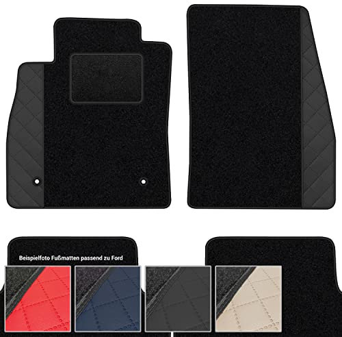 moto-MOLTICO Fußmatten Auto Velours Autoteppiche Schwarz Automatten Set 4-teilig - Auffälliges Design - passend für Ford Mondeo V 2015-2022 (Schwarzes Muster)