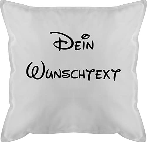 Kissen 50x50 - Aufdruck selbst gestalten - Wunschtext I Geschenk mit eigenem Text personalisiert - 50 x 50 cm - Weiß - namens Geschenke muttertagskissen personalisierte Name schmusekissen