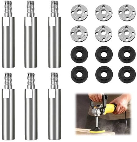 6 Stück Winkelschleifer Verlängerung, Winkelschleifer Verlängerung M10, 80mm Flex Verlängerung, für Winkelschleifer-Aufsatzpolierer, Autopolitur