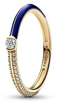 PANDORA ME Pavé & Blue Dual Ring 162528C01-50