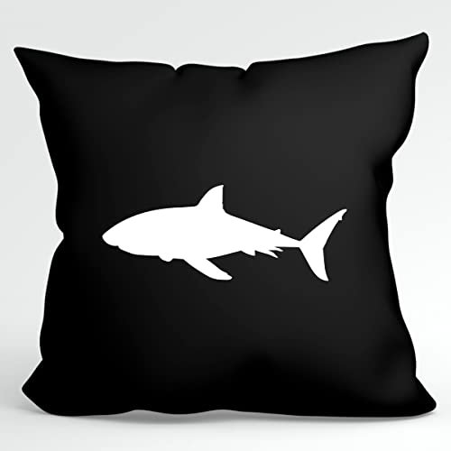 Huuraa Kissenbezug Hai Silhouette Geschenk 40x40cm Black Baumwolle Hai Präsent