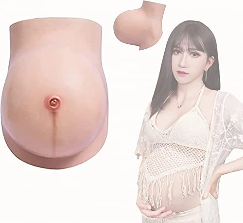 AYJIB Gefälschter Schwangerschaftsbauch,sicheres Silikon Künstlicher Schwangerer Bauch Simulation Schwangerer Bauch Fotografie Schauspieler Leistung Prop(2-3 Monate)-Natural Colour||L