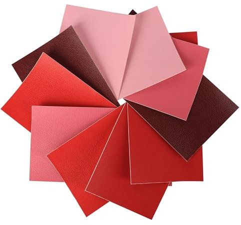 Surriba Lederpatches Selbstklebend, Kunstleder Flicken Reparaturset für Leder Ledersitz Motorrad Sofa Stühle DIY-Basteleien Lederband Rot Art