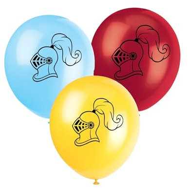 Partystrolche 8 Luftballons mit Rittermotiven für den Kindergeburtstag oder die Ritterparty
