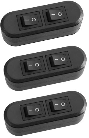 3x Gehäuse mit 2 Schaltern als Schnurschalter oder Aufbaugehäuse | EIN-AUS Schalter | Max. 250V / 6A | 2 Oder 3 Schalter für viele Modellbau/Bastelprojekte verwendbar